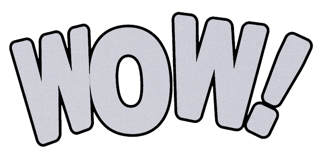 WOW! in grey bubble letters